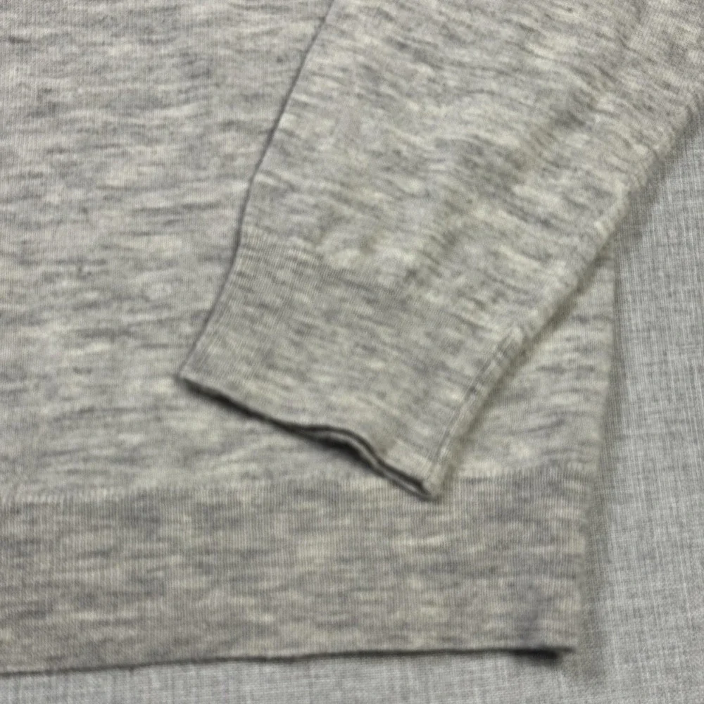 Qi New York Wool Sweater Pullover Mens XL Gray Crew Neck Long Sleeve